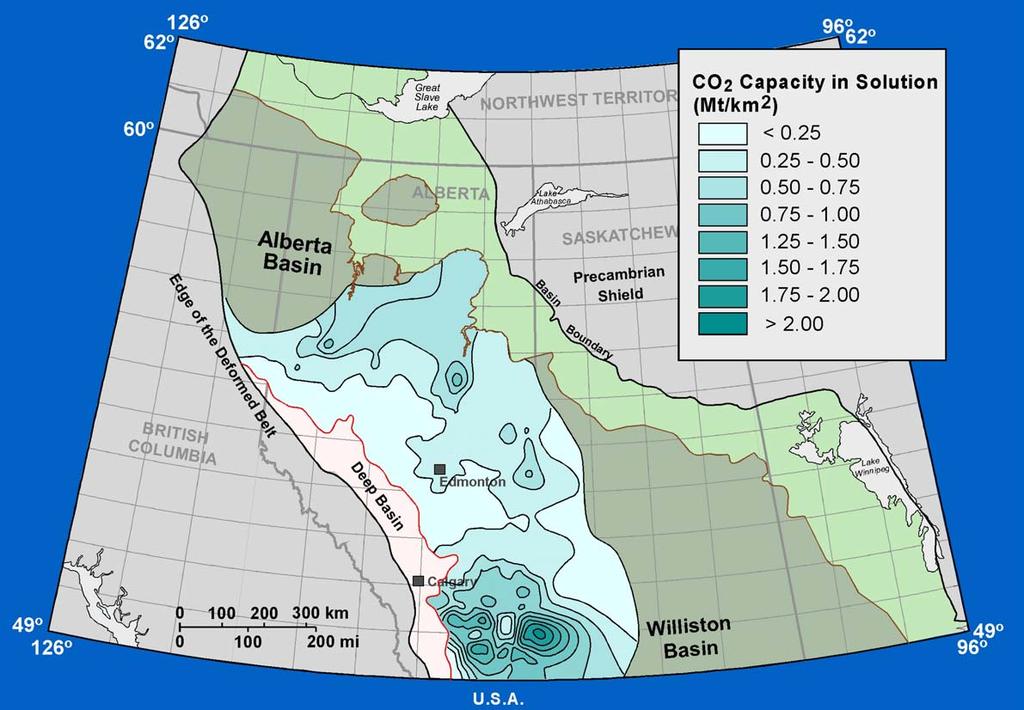 Capacity for CO 2 Sequestration in Solution in the Viking Aquifer,