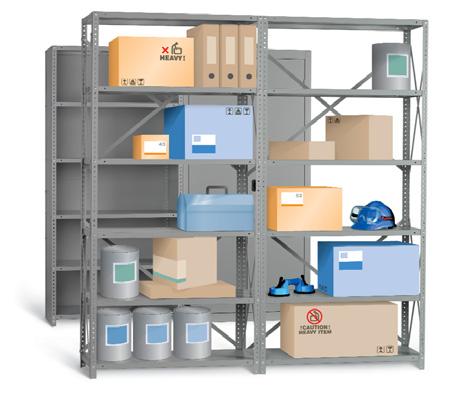 industrial angle INDUSTRIAL ANGLE This shelving system offers maximum strength and flexibility.