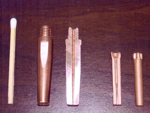 type of developed contact tip and contact tip unit for MAG process using an electrode wire of 1.2mm in dia.
