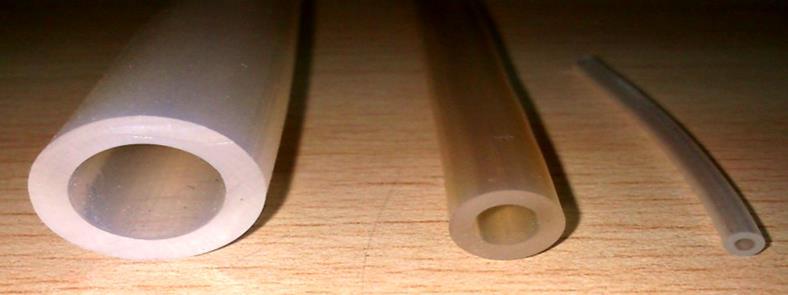 Transparent Silicone rubber Sleeves / Tubes: Sizes: Regular sizes: From: 0.50 mm (I D) x 1.00 mm (O D) to 25.00 mm (I D) x 27.00 mm (O D). Non standard or customised sizes can be manufactured as per requirement.