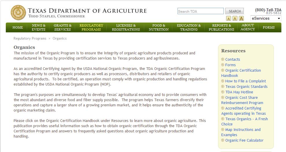 Organic (continued) Organic beef production requires USDA certification of the
