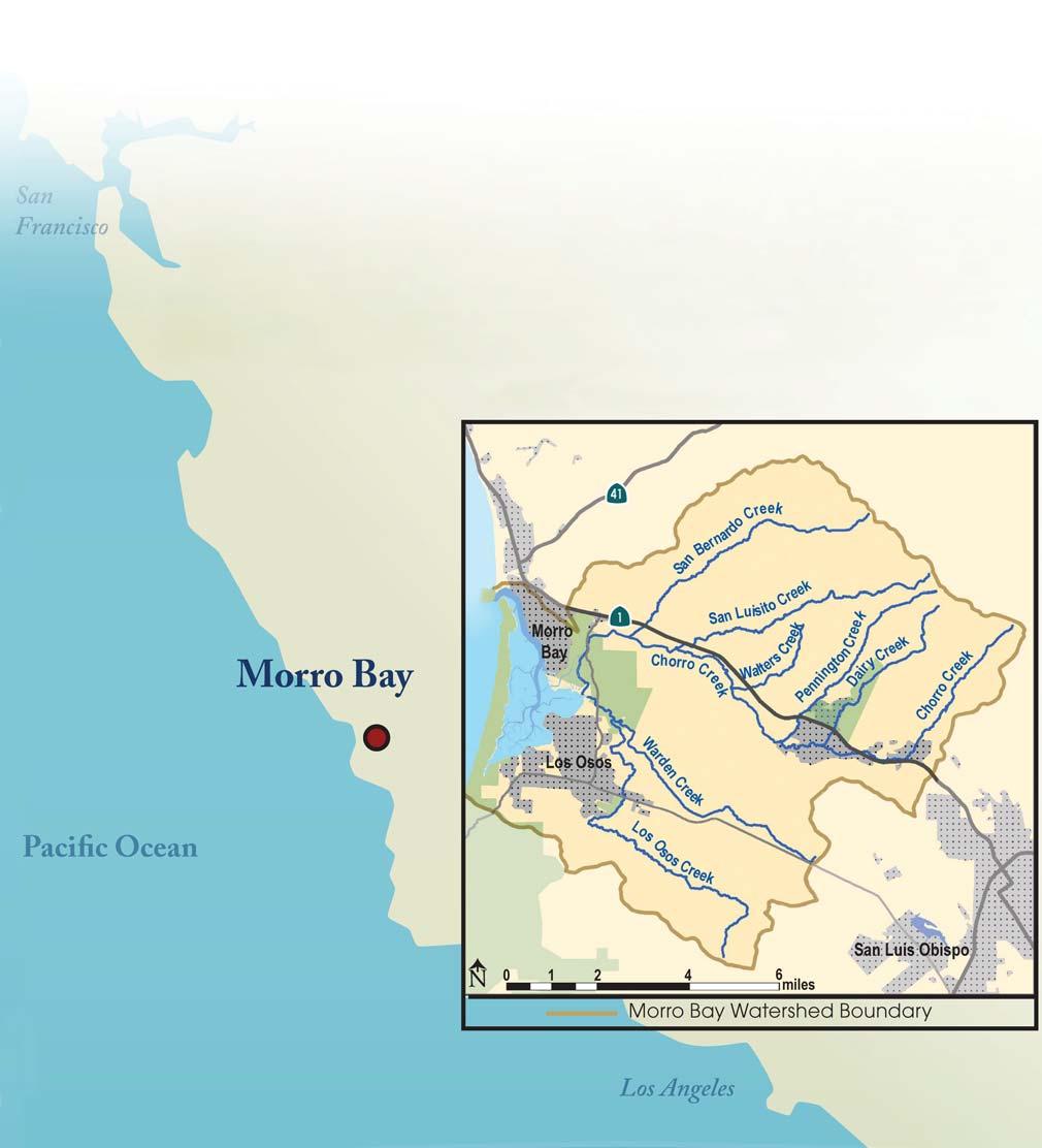 Map of Morro Bay Watershed Boundary The Morro Bay estuary watershed covers approximately 48,000 acres