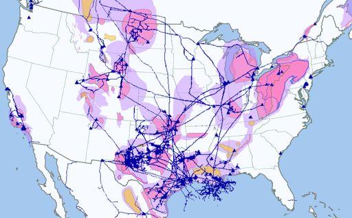 Shale Plays, Refineries, & Pipeline Infrastructure Noticeable