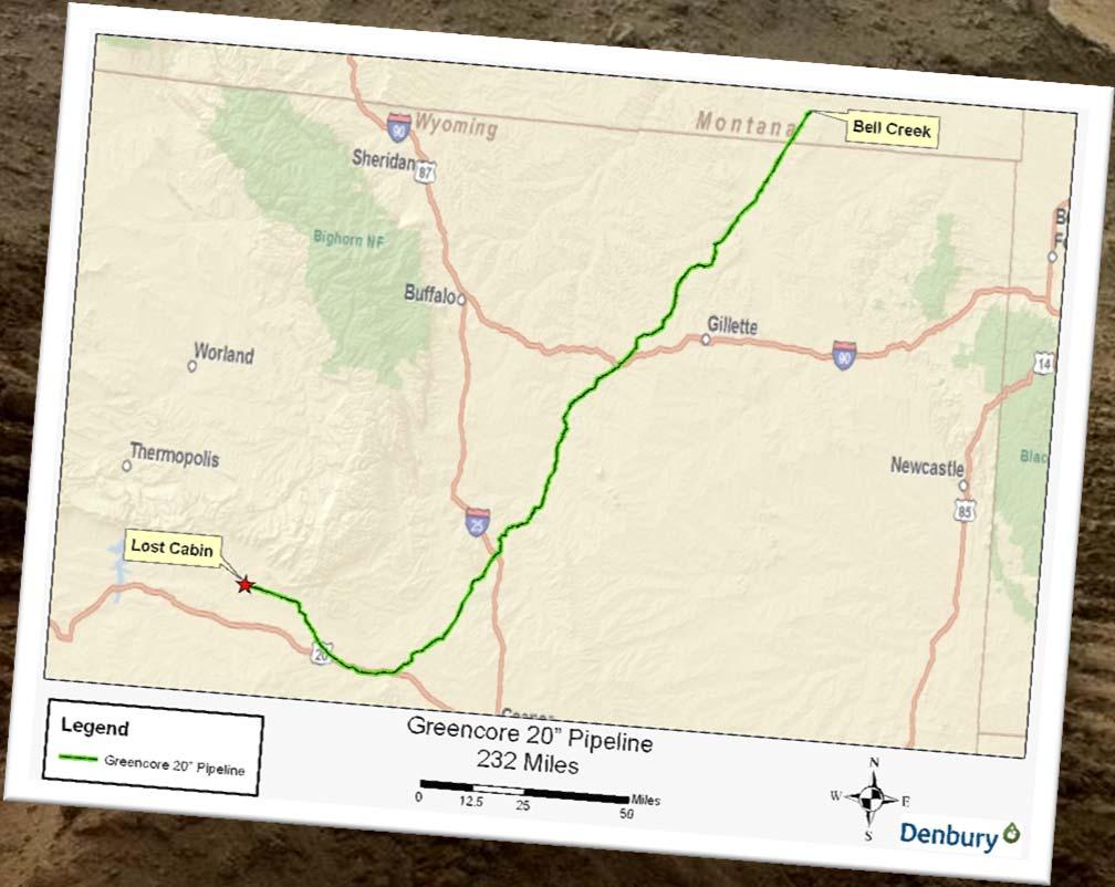 232-mile pipeline route,