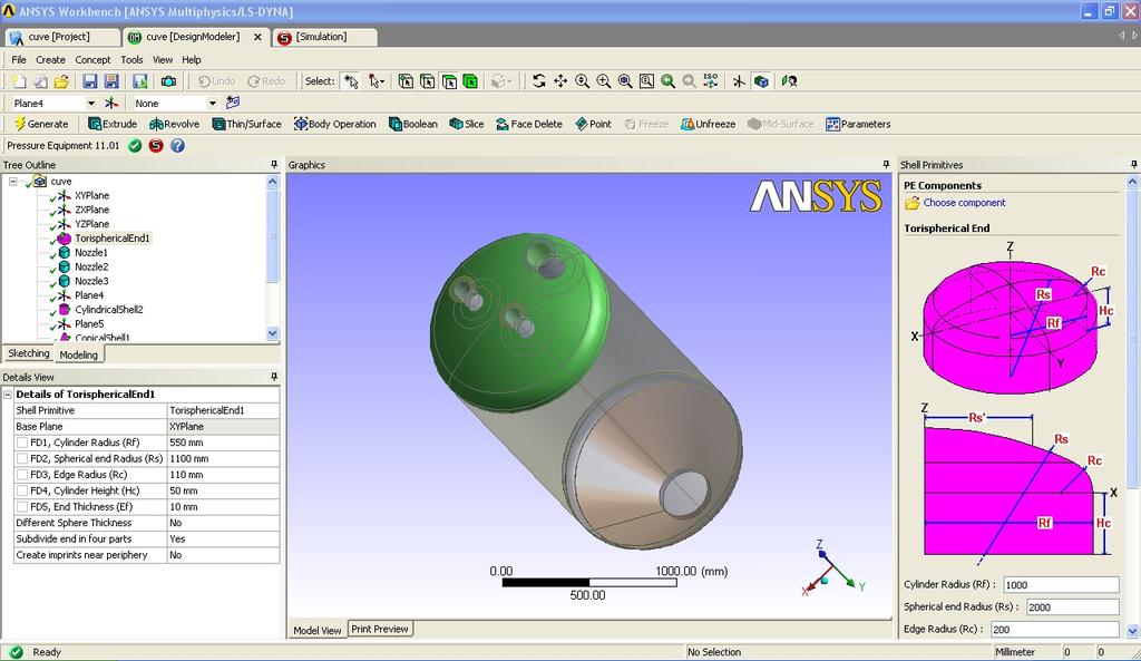 Modeling interface Standard modeling tools Models are fully parametric Pressure