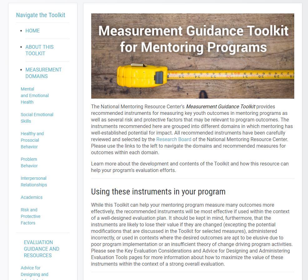 Measurement Guidance Toolkit Mental and economical health Social emotional skills Healthy and prosocial
