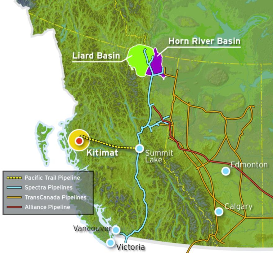 Kitimat LNG Overview Upstream & Pipeline Developing and delivering BC natural gas for LNG export World-Class Upstream Resource 220,000 acres - Horn River Basin 424,000 acres - Liard Basin Sufficient
