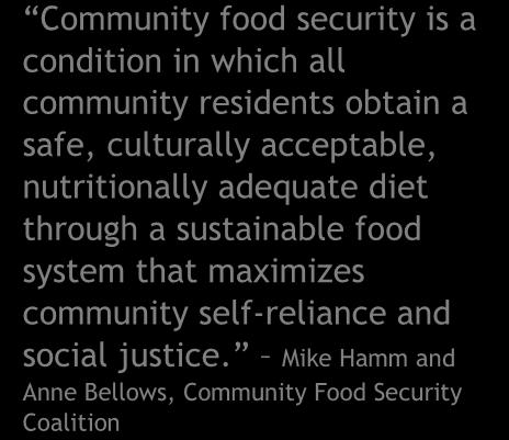 Second, the consumer must be able to afford to buy the healthier food options, or must be able to obtain assistance that enables her/him to do so. These are minimum requirements for food access.