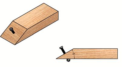 kip force, shown. The cross-section of the wood is 2 x 4. The bolt is perpendicular to the cut-plane.