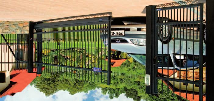 Residential sliding gates move a few centimetres above the driveway,