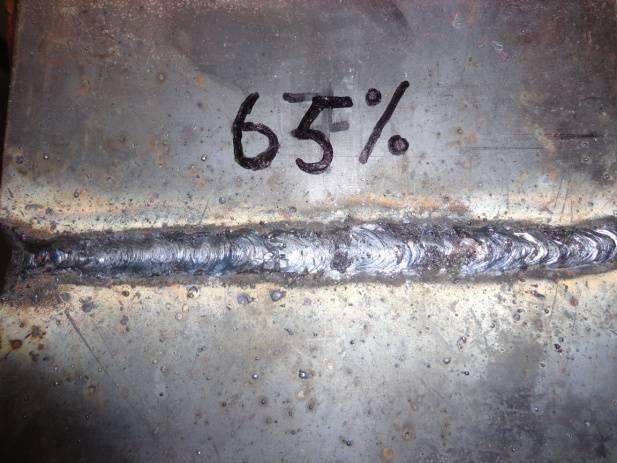 Figure 2: Weld Specimen Used for Testing On the other hand the 16% and 47% slag did not interfere with the weld pool and the weld beads obtained by these electrodes were smooth and clean.