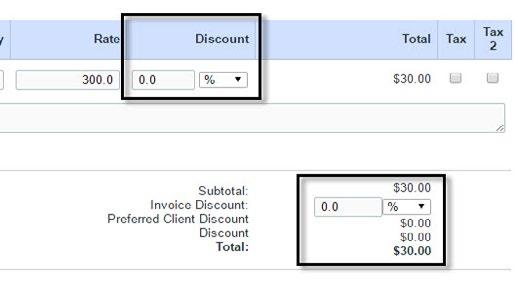 When editing a Bill, select to apply a Dsicount to the Bill, or to