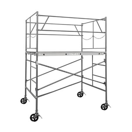 with coupling pins (6) Cross braces 7 ft. (8) Casters 8 in. (4) Outriggers (1) Squaring Brace (20) Gravity pins (4) Ladder frame - 5 ft. x 5 ft. with coupling pins (4) Cross braces 7 ft.