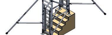 Build Method Fit one 1.3m trapdoor deck 8 onto the top rung of the upstair portal ladder frame as shown.