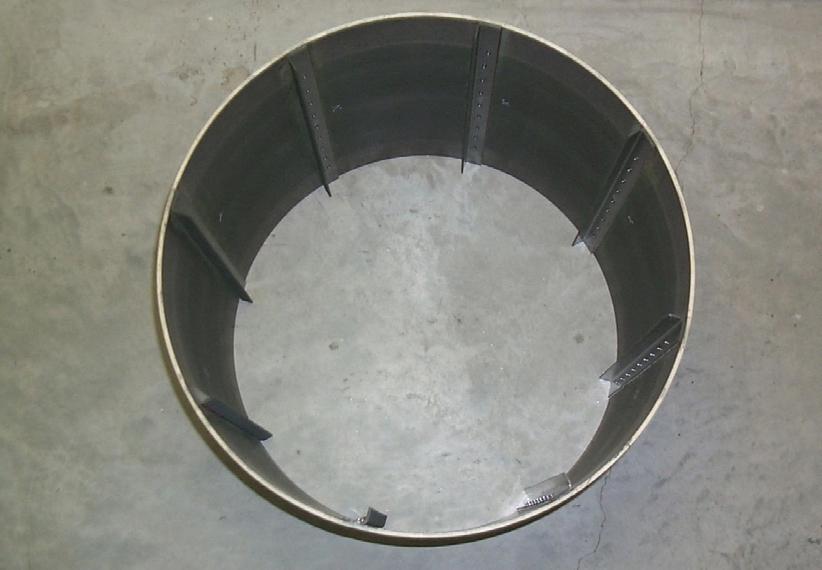 The examined cylindrical shells, manufactured and provided by AGUSTA, present different number of L-shaped stiffeners and different types of lay-up orientation for the skin and the stiffeners.
