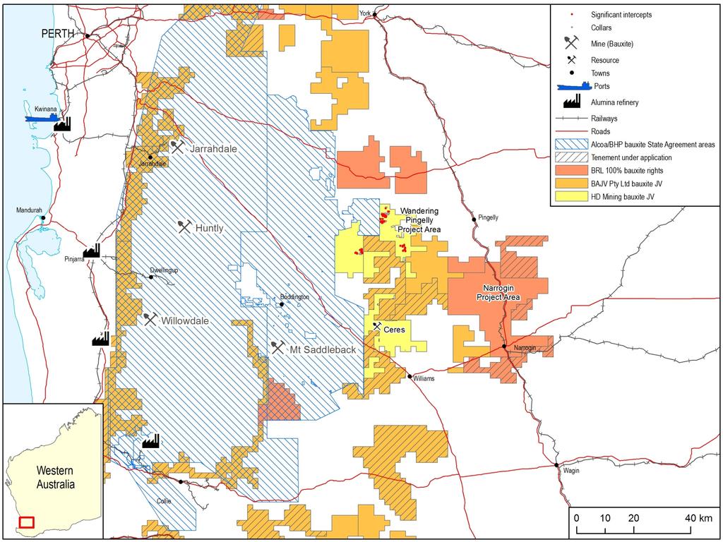Existing resource of 15Mt (Ceres) Recent drilling results from Wandering-Pingelly