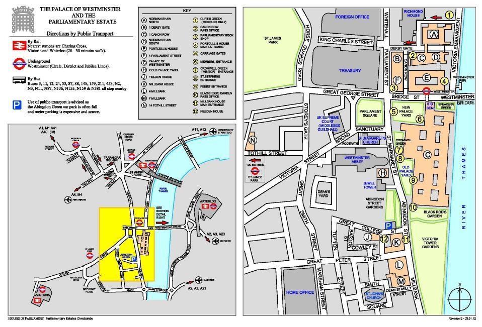 Appendix 3: Map All guests and organisers will be instructed to enter and exit the parliamentary estate using Black Rod s Garden entrance (Number 10 on this map).
