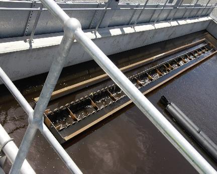 The oxic (nitrification) basin or zone The wastewater continually flows out of the anoxic basin or zone into the aerated basin or zone which maintains high dissolved oxygen concentrations.