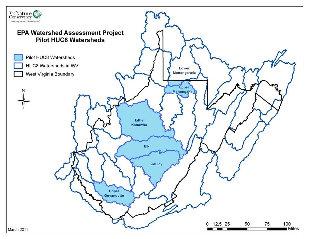 Project Study Area 5 HUC8 Watersheds: YEAR 1: