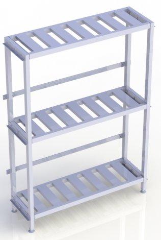 Units: Bottom Shelf Holds the kegs 8 off the floor, 32 ½ Opening between Shelves, Standard 17 Deep Top Shelf on all Units for Beer cases and small food storage Base Unit Model Number