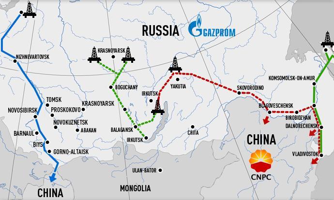 Power of Siberia (Russia-China) Gas Pipeline $500 Billion Natural Gas Deal signed May 21, 2014 Ground-breaking took place on