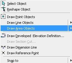 area Above creating option used to