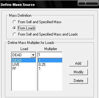 13) Mass source is defined from Define >