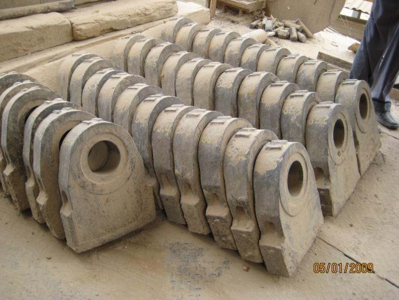 G. BLOW BAR Base Metal :- Blow bars are made up of Mn steel having surface hardness of 450-500 BHN.