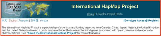 INTERNATIONAL HAP MAP PROJECT The HapMap Home Page URL: http://www.hapmap.org/index.html.