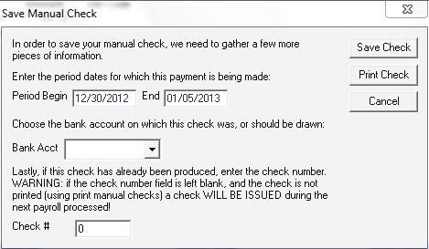 OLD CHECK CALCULATOR CONT D Code: Choose the Deduction or Earnings code(s) from the drop down list needed to calculate the manual check.