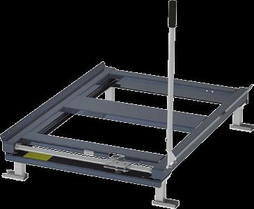 our accessory feet. Feet are better when using pallet stackers, so that the wheels of the stacker can pass underneath the unit.