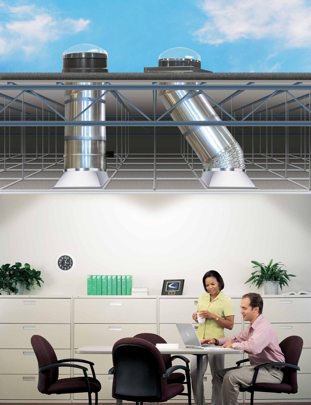 Commercial SUN TUNNEL skylight (TCR) Areas with a drop ceiling, long shaft applications and interior area of buildings all lend themselves to the commercial SUN TUNNEL skylight.