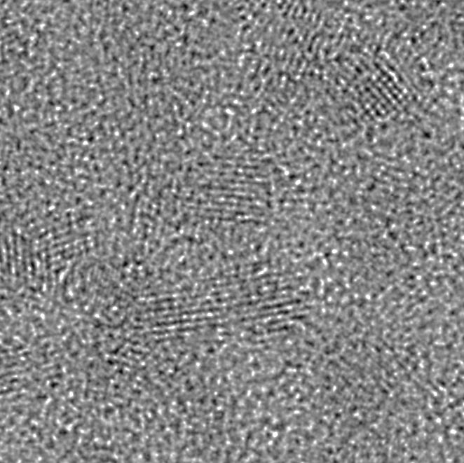 Project full title: " Nanowires for solid state lighting " Figure 4: Transmission electron micrographs of the three nanocrystal batches on SiN membrane support.