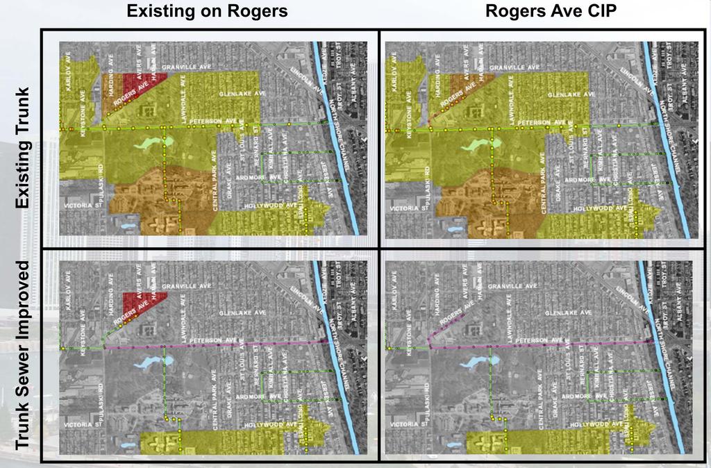 Comprehensive Sewer Model Existing on Rogers Rogers Ave CIP Trunk Sewer
