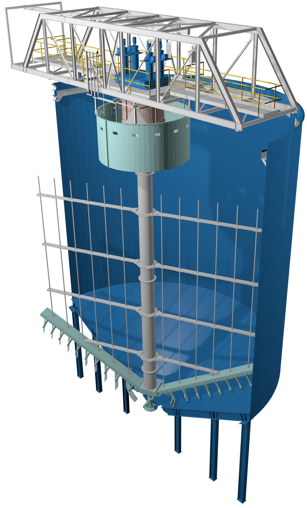 Heavy-duty Rake Drive Self-dilution for Optimal Flocculation Weir Overflow Launder Diameters up to 24m