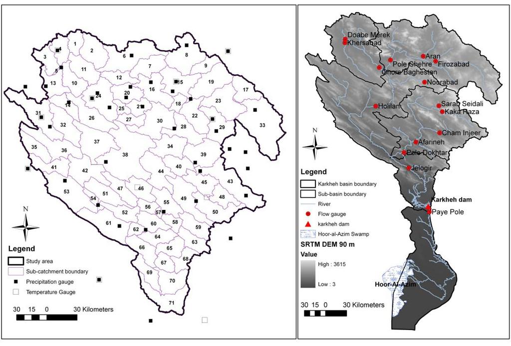 SWAT calibration and performance evaluation Daily climatic data of 1987-21 (Precipitation: 41 stations; Temperature: 11 stations) Case I: station precipitation input Case II: areal precipitation