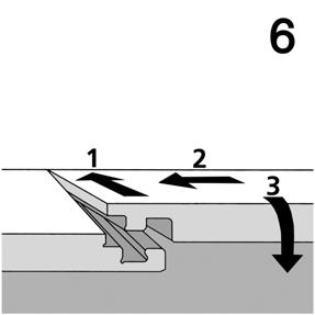 Install the first row by laying the first panel in the left-hand corner of the room with the tongue facing the wall allowing a 5.