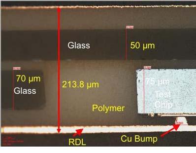 Figure 15. Warpage measurement across the die for 5 different assemblies at different locations on the panel. Figure 13.