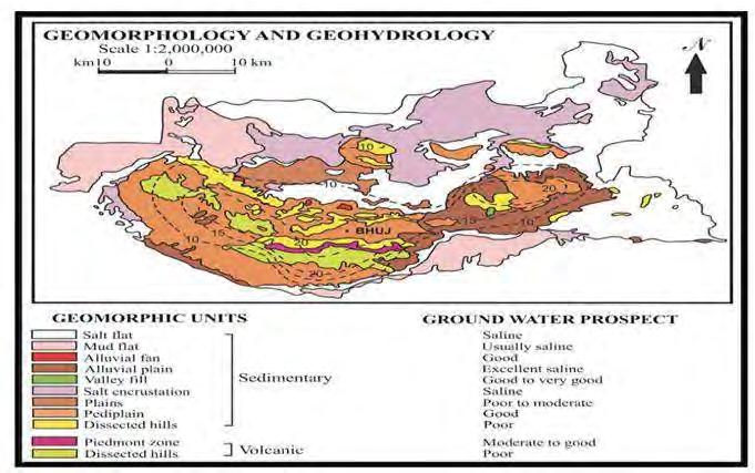 PHILLIPS CARBON BLACK LIMITED 3.8.1 Geomorphology of Kutch Region: Geomorphologically, Kutch (Kachchh) is categorized into four major E-W trending zones. They are categorized as 1.