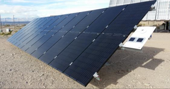 Fig. 1. PV system at the Nevada RTC site. Identical systems are located in New Mexico, Florida, and Vermont. compared to production-level systems.
