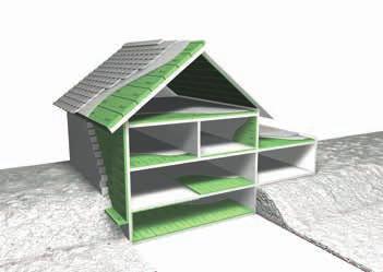 Attic insulation High compressive strength Inverted roofs Pitched roof insulation Frost protection of roads and railways ATTIC INSULATION PITCHED ROOF INSULATION The German Energy Saving Ordinance