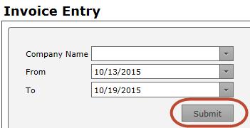 open the Invoice Entry tab, select the Invoice Submission menu option and then click Invoice Entry. The Invoice Entry transaction finder displays. Invoice Entry Page 1.