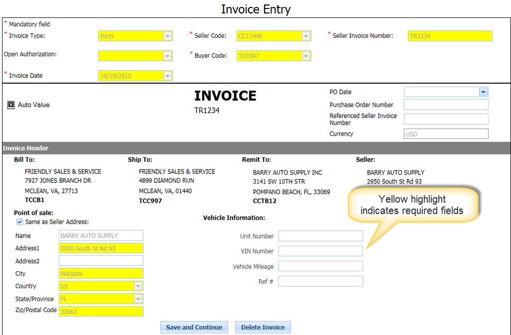 Note: Draft invoice is saved At this point the new invoice is saved so you can close the invoice and return to it later if needed.