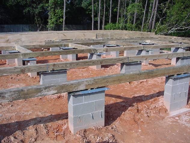 The key to proper design of the raised floor system is ensuring that there is load path for both uplift and lateral loads to the foundation.