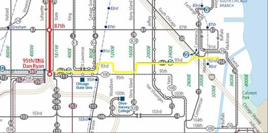 Application to CTA Route 95E CTA Key route Runs 5 miles East-West on 93rd St. and 95th St.