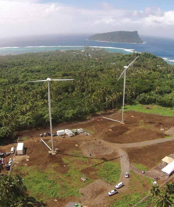 Samoa - Wind farm project SAMOA Wind farm US$5.4 million Country s first wind farm Saves 183,000 litres of diesel Samoa s first wind farm was completed in September 2014 on Upolu Island.