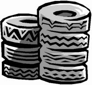 It is often used interchangeably with the term waste tire or end-of-life tire.