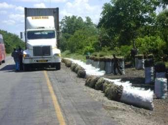 roads Transported on a return trip, after delivery upcountry
