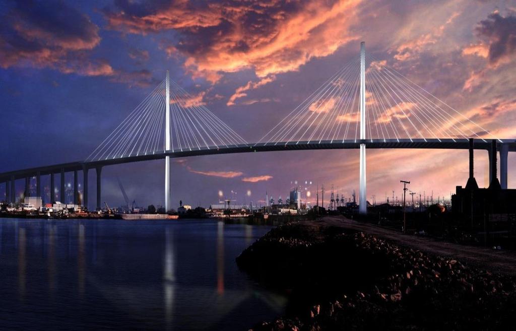 GERALD DESMOND BRIDGE REPLACEMENT Port of Long Beach, CA DESIGN-BUILD $1 BILLION Project Highlights Highest vertical clearance of all cable-stayed bridges in the United States Gerald Desmond Bridge