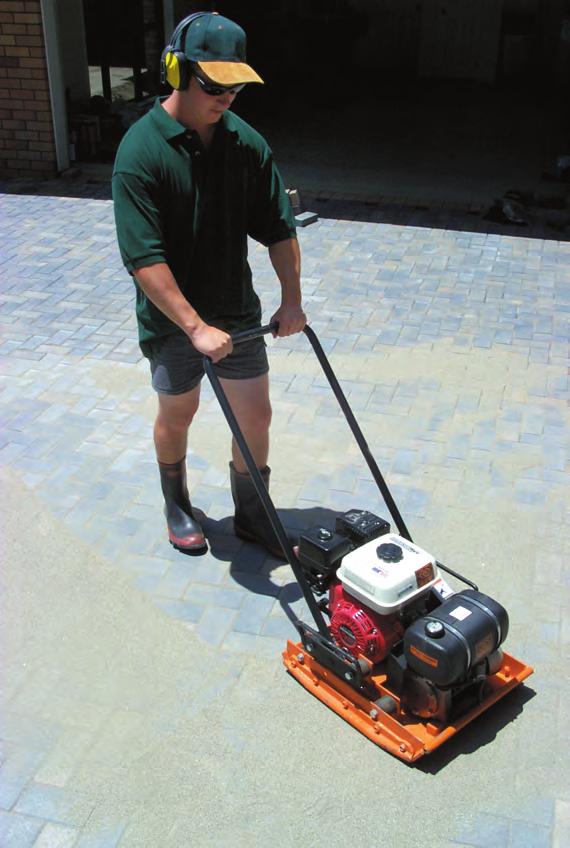 7. Joint Sand & Compaction of Pavers Sweep DRY jointing sand into all joints between pavers.